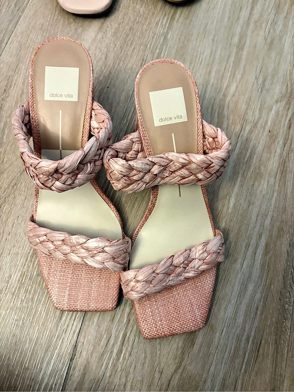 Dolce Vita Paily Heel Braided Wedge Sandals in Pink